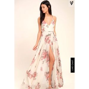 Lulu’s Elegantly Inclined Floral Maxi Dress, Bridesmaid dress